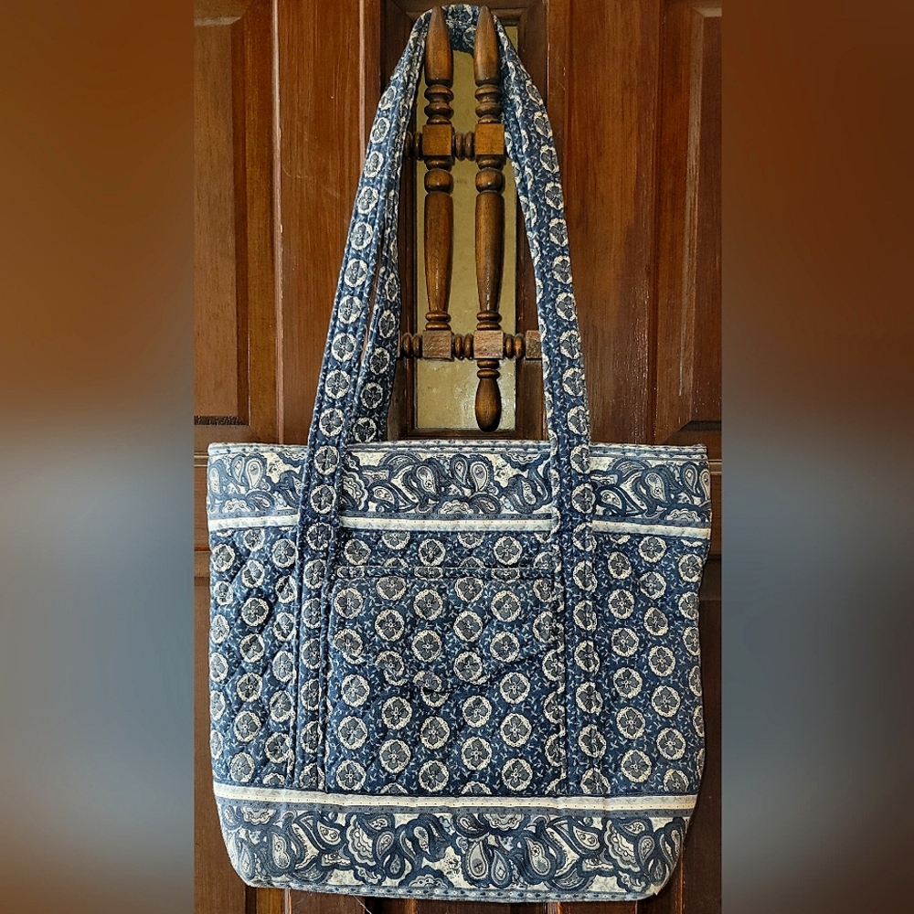 Vera Bradley Blue and White Paisley Tote Bag